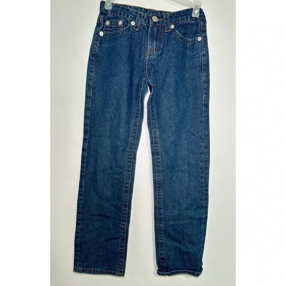 True Religion Ricky Jeans Kids Size 10 Blue Dark Wash Excellent Relaxed Straight